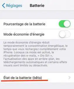 comment voir l'usure de la batterie sur iPhone