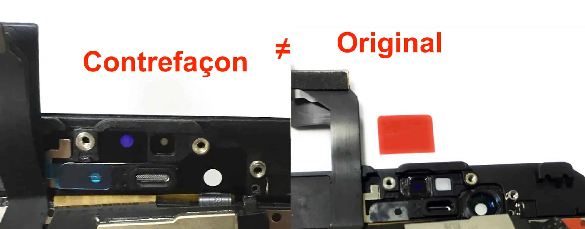 ecran noir 6S comparaison original