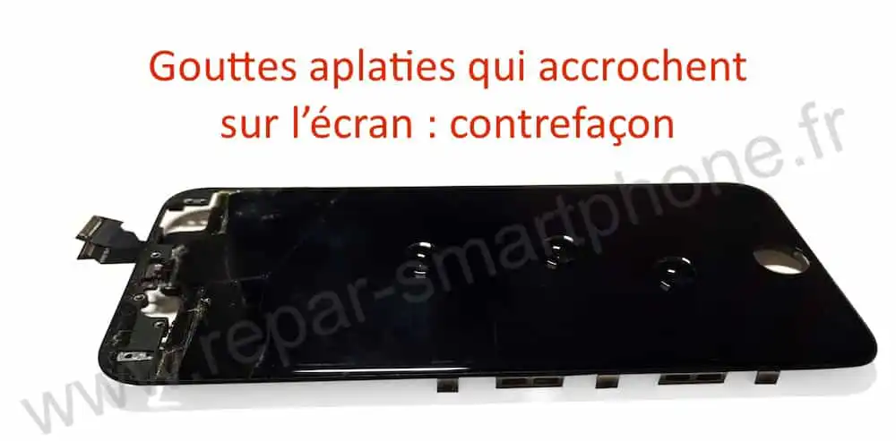 test eau ecran contrefait