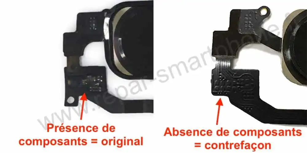 Bouton home noir iPhone 5s 5se composants nappe