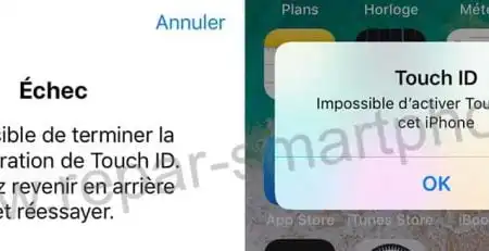 impossible de configurer touch id