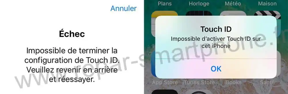 impossible de configurer touch id