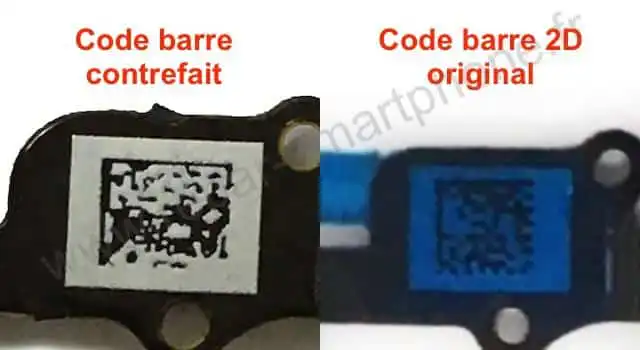 nappe contrefaite originale bouton home iphone 6 comparaison code barre