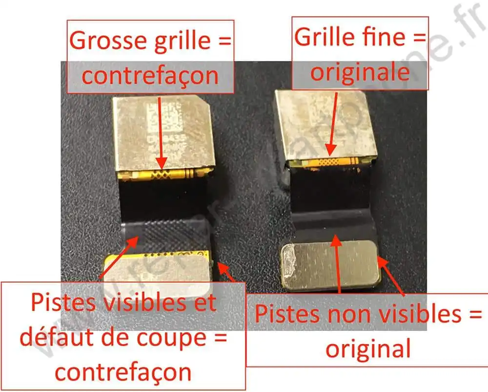comparaison appareil photo original et contrefait iphone 5, 5S, 5C, SE