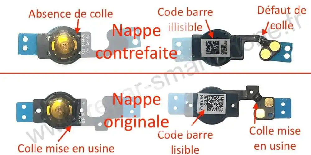 comparaison home original contrefait iphone 5 5c face