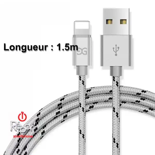 Cable-de-charge-gris-1m50-iPhone-photo-1 Cable de charge gris iPhone photo 1 1.5 metre