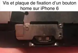 position correcte des vis et de la plaque du bouton home sur iPhone 6 position correcte des vis et de la plaque du bouton home sur iPhone 6