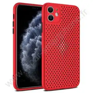 Coque souple rouge boutons noirs avec petits trous pour iPhone Xs 4 coque rouge boutons noirs petits trous iphone 6 6S 7 8_Xs_11_img1