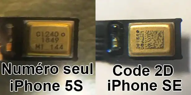 comparaison micro camera frontale iphone 5s se txt