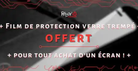 Bannière Newsletter film protection verre trempe offert