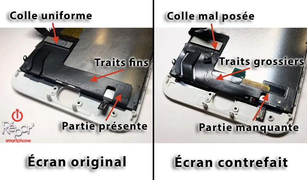 comparaison nappes ecran iphone 8 8 plus original contrefait txt flsch