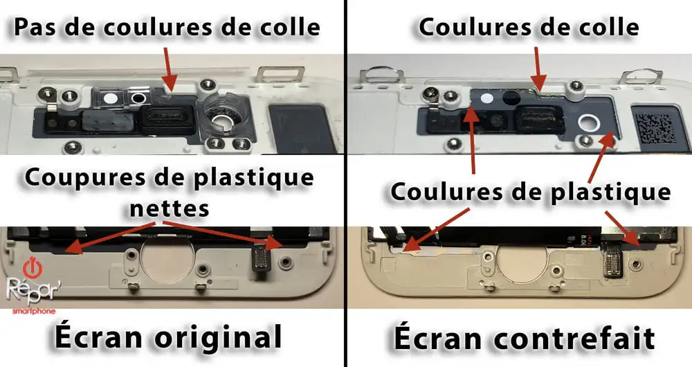 finition et traces de colle haut bas