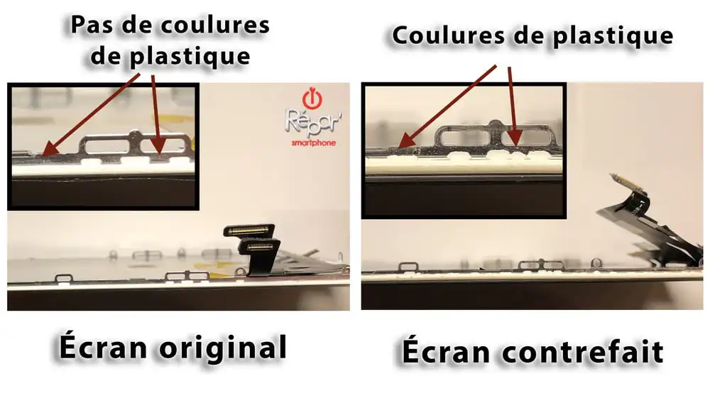 finitions plastique cote de l'ecran flch
