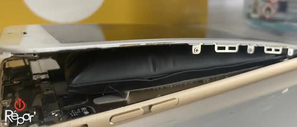 batterie lithium gonflee iphone ecran casse