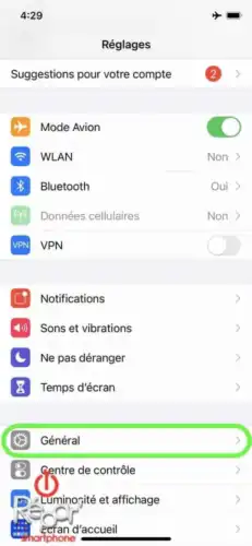 reinitialiser les reglages etape 2