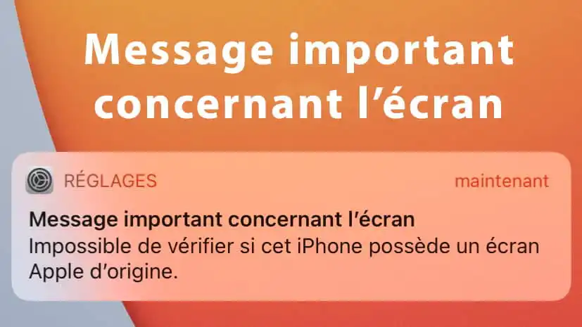impossible de verifier ecran original iphone
