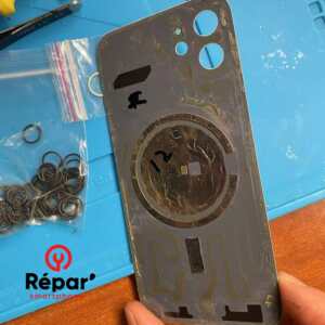 Vitre arrière iPhone 12 vert clair originale – Image 2